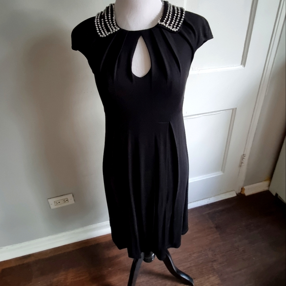 Black Dress with Sequin Collar